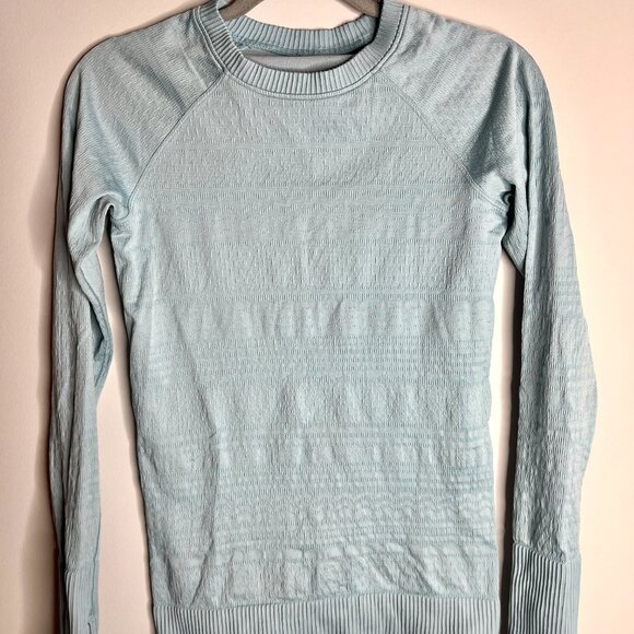 Lululemon Swiftly Tech Long Sleeve Outdoor Running Top Heathered Blue Moon Sz S - Picture 2 of 5